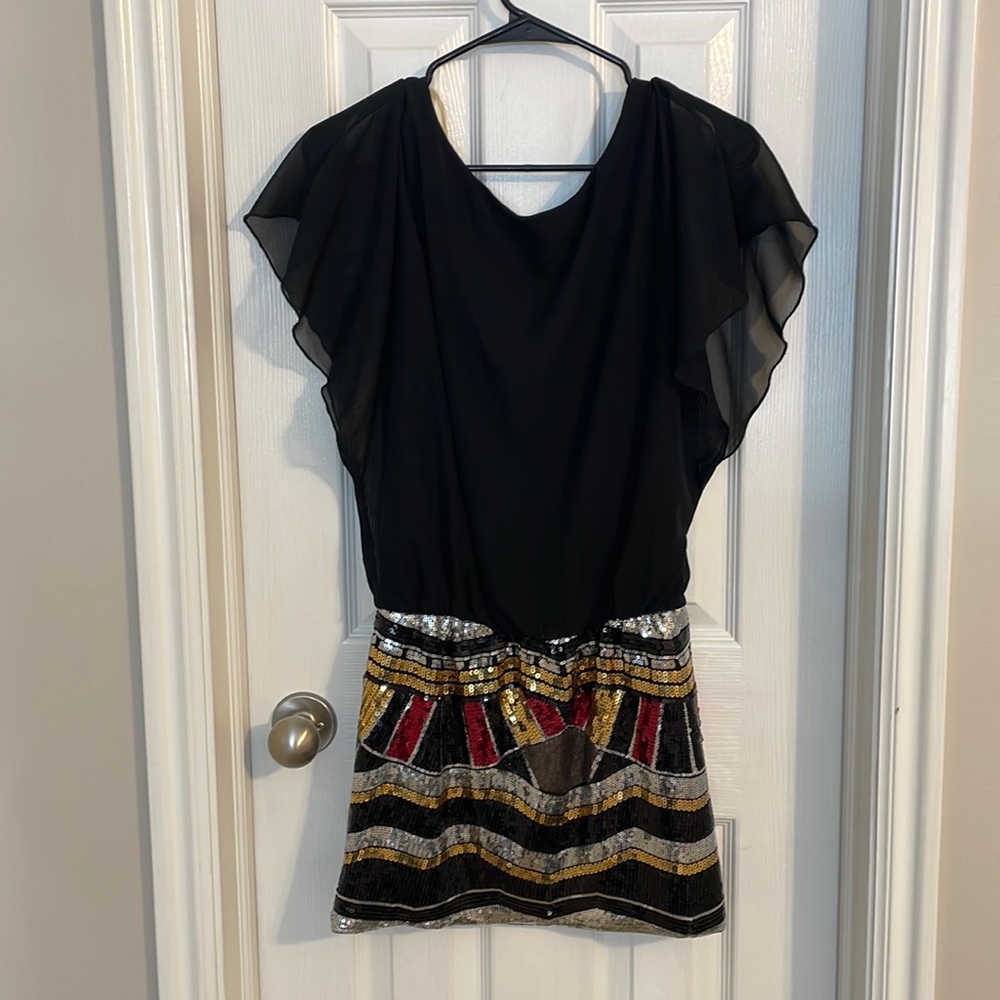 Black dress w sequin bottom